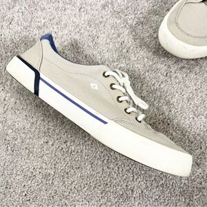 Sperry Kids Harbor Tide Tan Canvas Sneakers Size 6M Stone Basic Capsule Washable